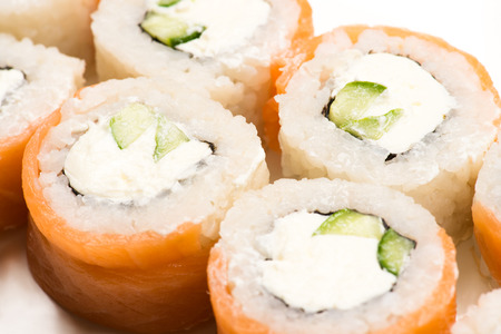 sushi rolls from aboveの写真素材