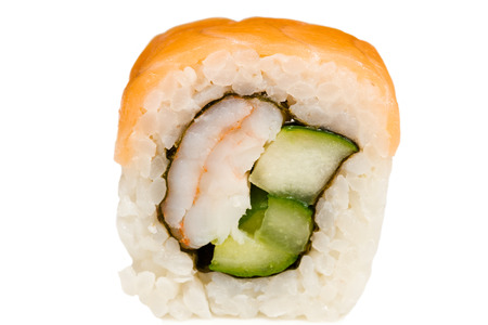 roll with cucumber closeupの写真素材