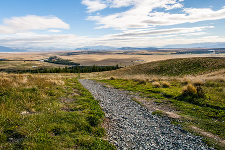 Hiking path on a mountain の写真素材