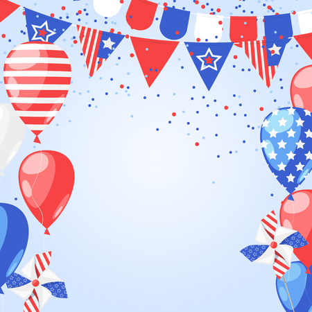 4 of July USA Independence Day. Abstract holiday frame with place for text.のイラスト素材
