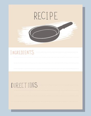 Lets Cook - recipe card. Kitchen note vector template.のイラスト素材