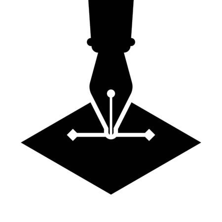 Fountain pen nib icon symbol, vector symbol ink pen.のイラスト素材