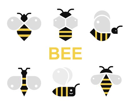 Bee and honey vector line icons setのイラスト素材