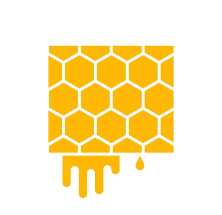 Honeycomb with flowing honeyのイラスト素材