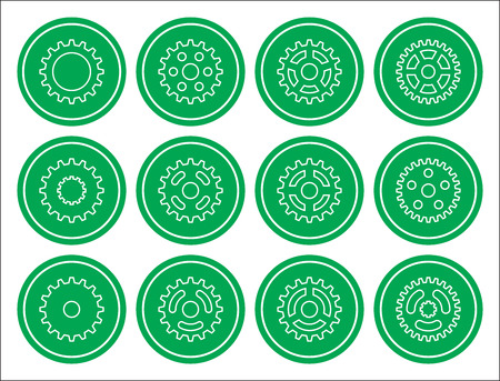 Gear wheel iconsのイラスト素材