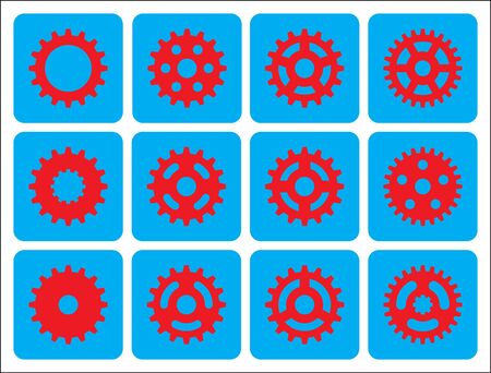 Gear wheel iconsのイラスト素材