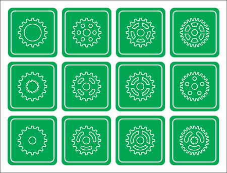 Gear wheel iconsのイラスト素材