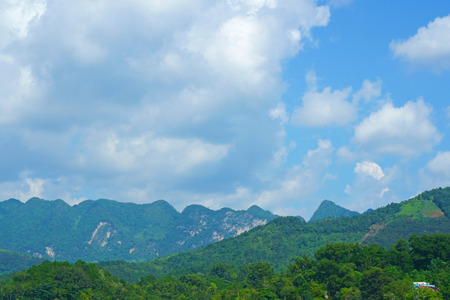 Mountains and the sky in the afternoonの写真素材