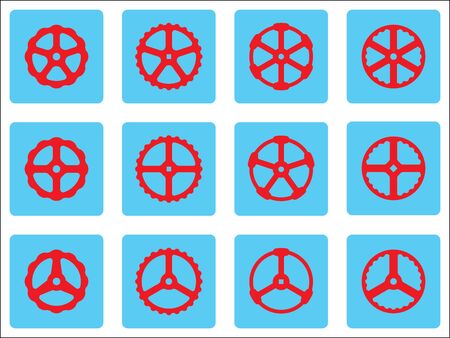 Hand wheel icon. Vector illustration for adjustment and operationのイラスト素材