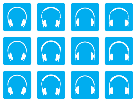 Headphone flat icon. Vector illustration for audio experienceのイラスト素材