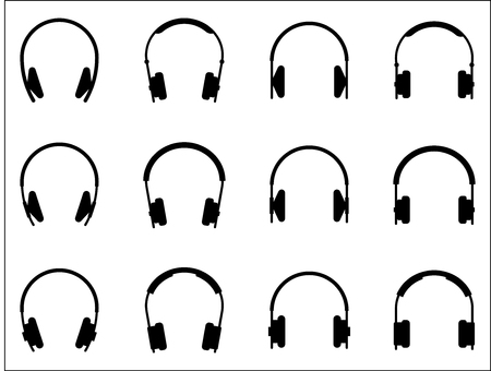 Headphone flat icon. Vector illustration for audio experienceのイラスト素材