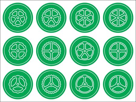 Hand wheel icon. Vector illustration for adjustment and operationのイラスト素材