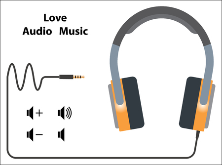 Headphone with sound symbolsのイラスト素材