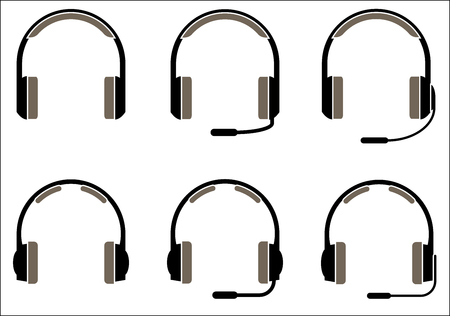 Headset iconsのイラスト素材