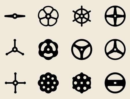 Hand wheel icon. Vector illustration for adjustment and operationのイラスト素材