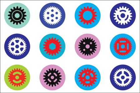 Gear wheel vector iconsのイラスト素材