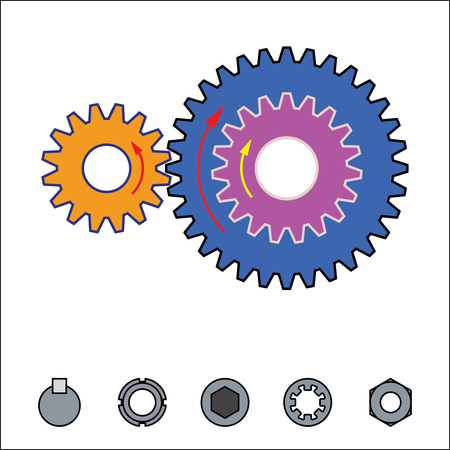 Illustration of gear wheel that provides the desired motionのイラスト素材