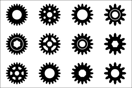 Gear wheel vector iconsのイラスト素材