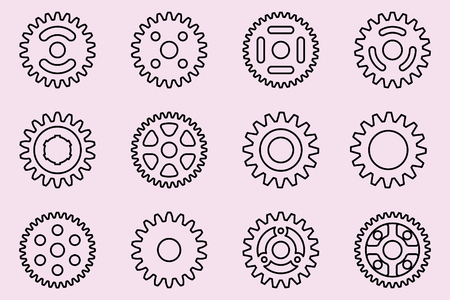 Gear wheel vector iconsのイラスト素材