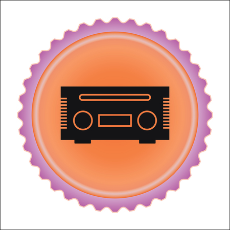 Amplifier vector icon on orange backgroundのイラスト素材