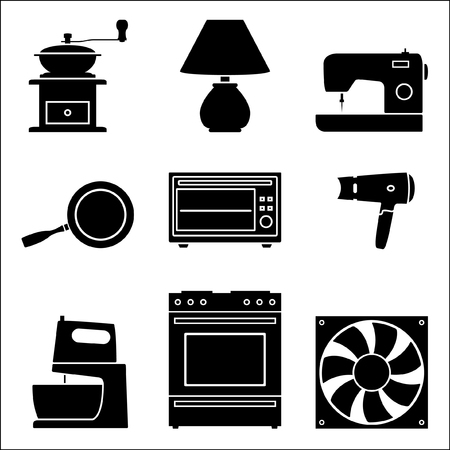 Home appliances vector icon set.のイラスト素材