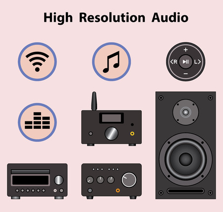 Audio equipment and volume symbol. Vector illustrationのイラスト素材