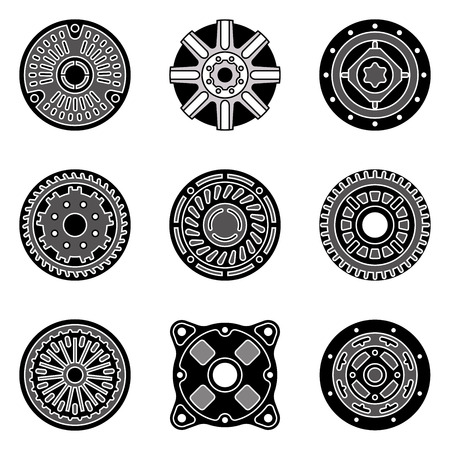 Flange cover icon set. Vector illustrationのイラスト素材