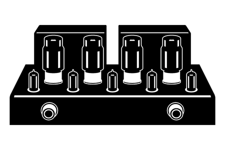 Tube amplifier. Audio equipment. Vector illustrationのイラスト素材