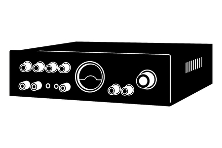 Karaoke amplifier. Audio equipment. Vector illustrationのイラスト素材