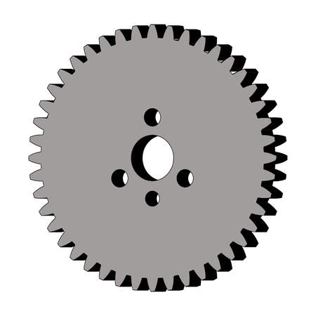 Spur gear wheel. Machine parts. 3D effect vectorのイラスト素材