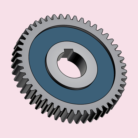Gear wheel of mechanical transmission. 3D effect vectorのイラスト素材