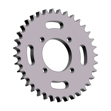 Metal sprocket wheel. Machine parts. 3D effect vectorのイラスト素材