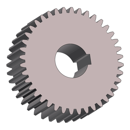 Steel gear wheel. Machine parts. 3D effect vectorのイラスト素材