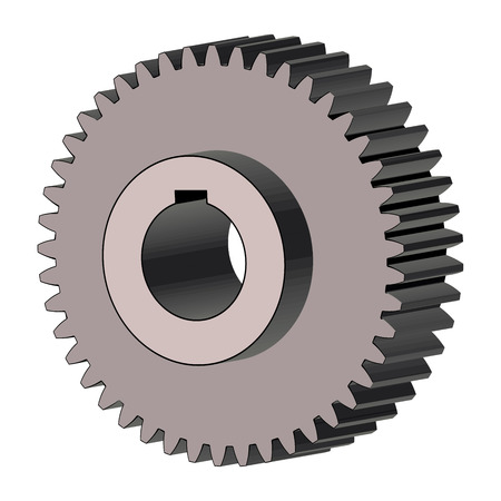 Metal gear wheel. Machine parts. 3D effect vectorのイラスト素材