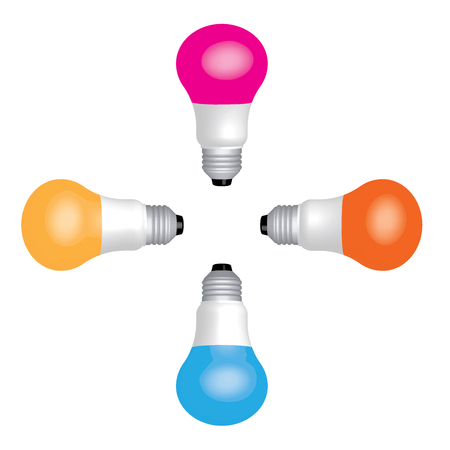 Colored bulbs in horizontal and vertical arrangementsのイラスト素材