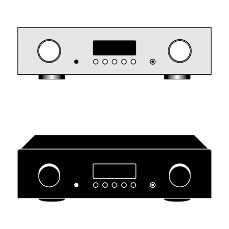 Digital integrated amplifier. Sound equipment. Vector illustrationのイラスト素材