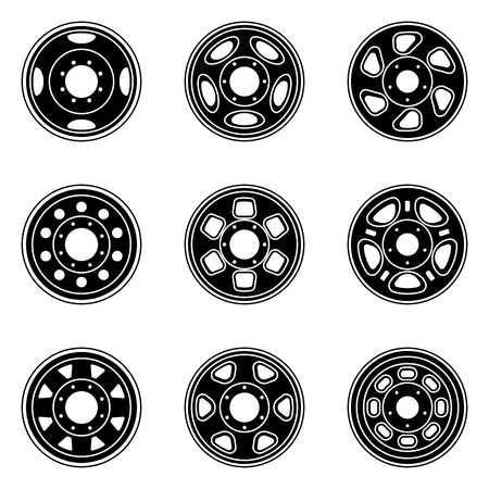 Light truck rim icon set. Vector illustrationのイラスト素材