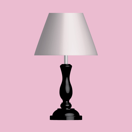 Wood table lamp. 3D effect vectorのイラスト素材