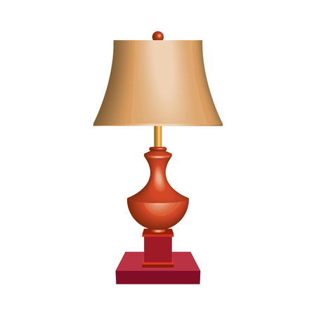 Wood table lamp. Elegant style. 3D effect vectorのイラスト素材