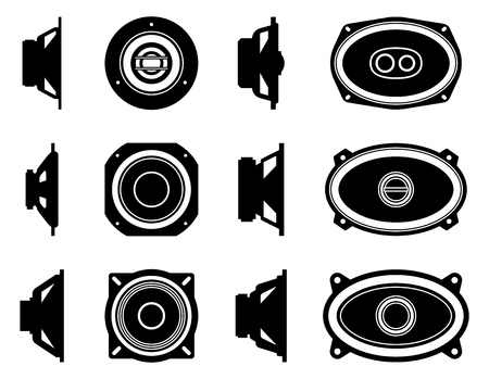 Set of speaker driver icons. Silhouette vectorのイラスト素材
