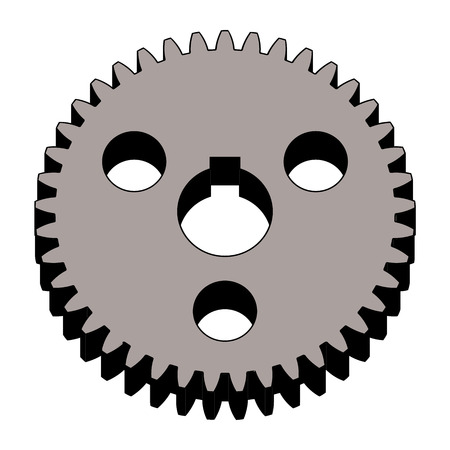 Steel gear wheel. Machine parts. 3D effect vectorのイラスト素材