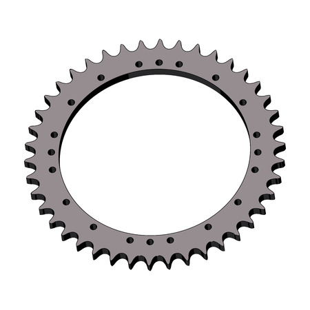 Steel sprocket wheel. Machine parts. 3D effect vectorのイラスト素材