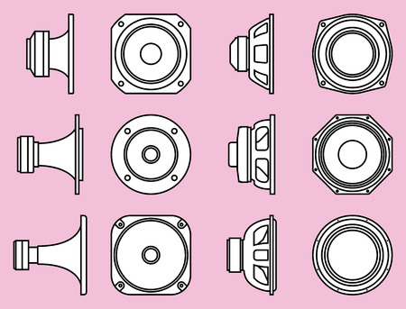Speaker driver icon on pink background. Vector illustrationのイラスト素材