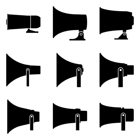 Horn speaker. Silhouette vector iconsのイラスト素材