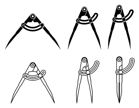 Divider Caliper Wing Compass. Measuring tool. Vector illustrationのイラスト素材