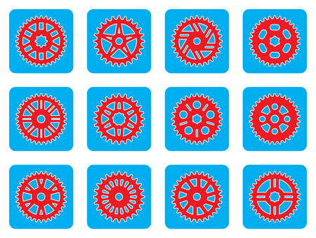 Various types of roller chain sprockets. Vector illustrationのイラスト素材