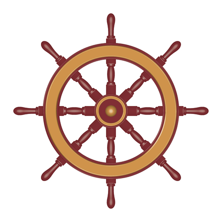 Sailboat steering wheel. 3D effect. Vector illustratioのイラスト素材