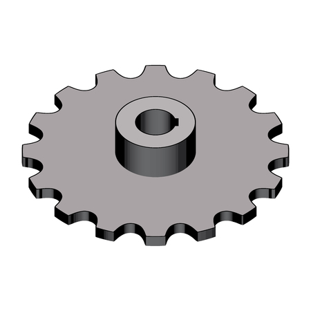 Sprocket for round link chains. 3D effect. Vector illustrationのイラスト素材