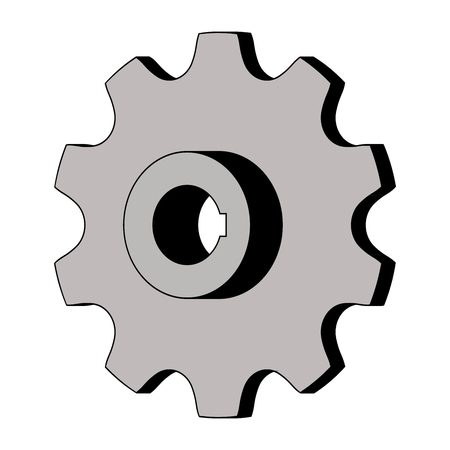 Sprocket for conveyor chain. 3D effect. Vector illustrationのイラスト素材