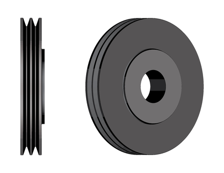 Steel V belt pulley. Machine parts. 3D effect vectorのイラスト素材